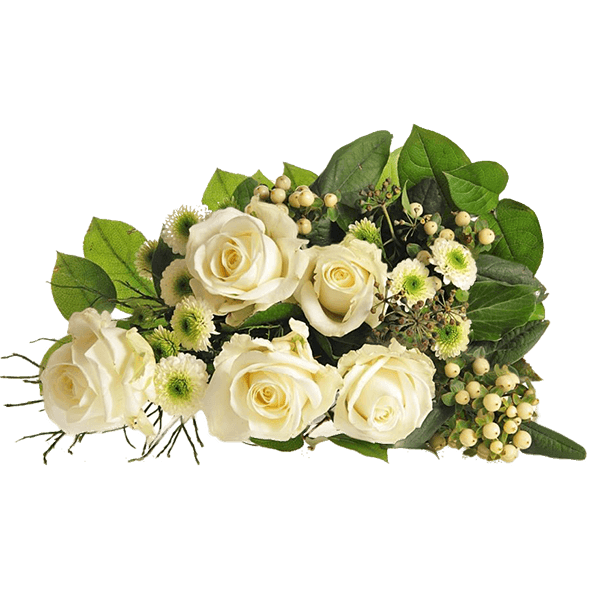 Liegestrauß "Weiße Rose" Ø 30 cm.